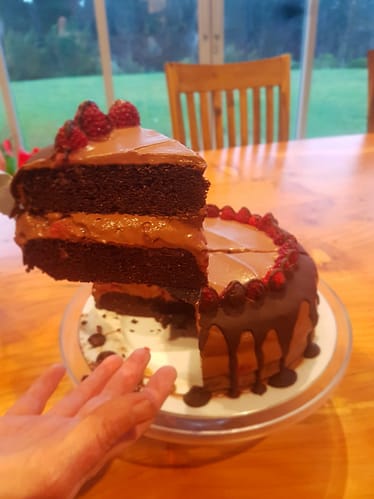 A huge slick of healthy chocolate cake